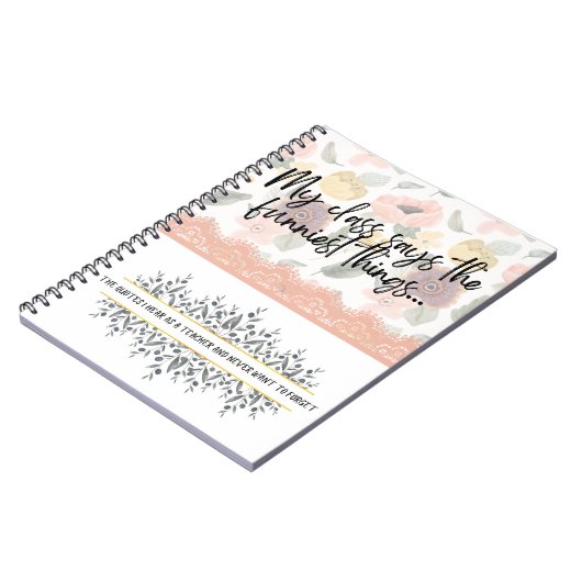 Docentenjournaal om memorabele citaten van student notitieboek (Linkerzijde)