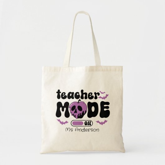 Docentenmodus op Halloween Custom Canvas tas (Voorkant)