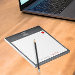 Docentennaam citaat rode appel appreciatie notitieblok<br><div class="desc">Elegant modern leraar gepersonaliseerd notitieblok met "leraren veranderen de wereld één kind per keer"-waardering in zwart-wit met een lijst van het krijtbord en een rode appel.        Gemakkelijk om met de naam en het onderwerp van de leraar aan te passen.</div>
