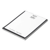 Docentennaam elegant quote modern zwart lijst notitieblok (Linkerzijde)