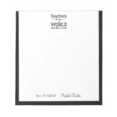 Docentennaam elegant quote modern zwart lijst notitieblok (Voorkant)