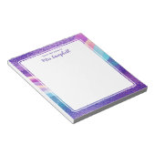Docentennaam Rainbow Pastel Waves Notitieblok (Schuin)