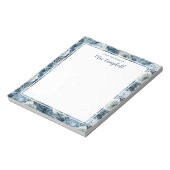 Docentennaam Waterverf Blauwe Rozen Notitieblok (Linkerzijde)