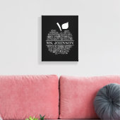 Docententypografie Apple in zwart-wit Canvas Afdruk (Insitu (Woonkamer))