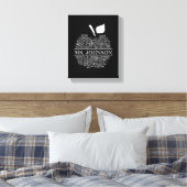Docententypografie Apple in zwart-wit Canvas Afdruk (Insitu (Slaapkamer))