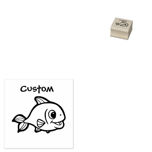Docent's aanpasbare stempel - Cartoon Fish (Gestempeld)