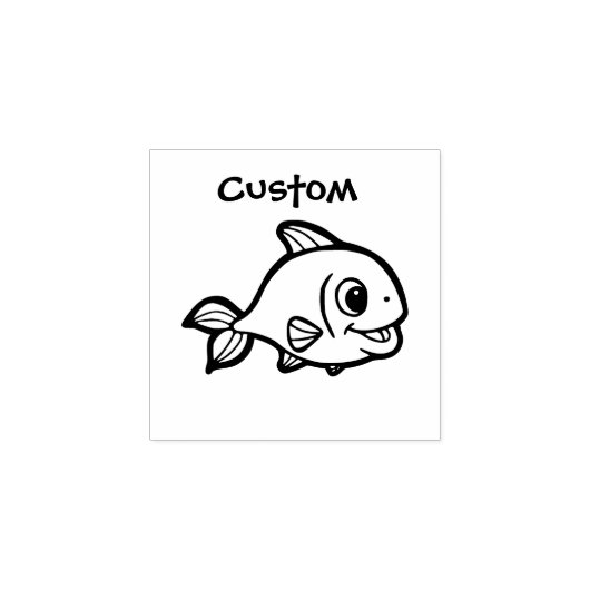 Docent's aanpasbare stempel - Cartoon Fish (Afrduk)