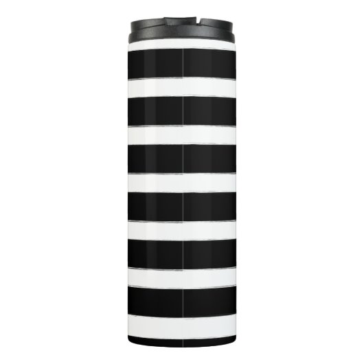 Docetsroze Apple Black + White Stripe Floral Thermosbeker (Achterkant)