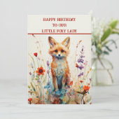 Dochter 10e Verjaardag Abstract Fox Feestdagenkaart (Staand voorkant)