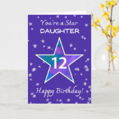 Dochter 12e Verjaardag Shining Star Vibrant Paarse Kaart (Gele Bloem)