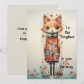Dochter 15e Verjaardag Abstract Fox Feestdagenkaart (Voorkant / Achterkant)