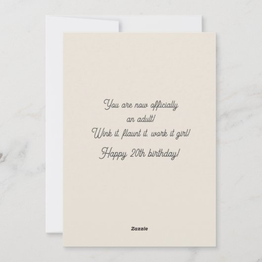 Dochter 20e Verjaardag Abstracte Kip Feestdagenkaart (Achterkant)