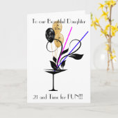 DOCHTER 21E VERJAARDAG WENSKAART KAART (Gele Bloem)