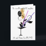 DOCHTER 21E VERJAARDAG WENSKAART KAART<br><div class="desc">KAN WORDEN GEPERSONALISEERD.</div>