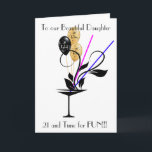 DOCHTER 21E VERJAARDAG WENSKAART KAART<br><div class="desc">KAN WORDEN GEPERSONALISEERD.</div>