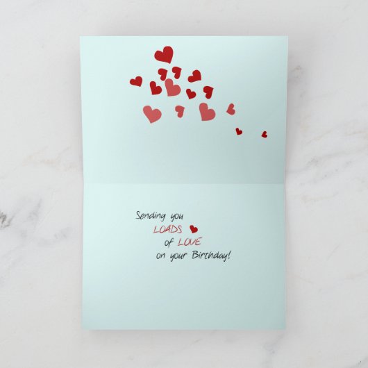 Dochter 29e Verjaardag Auto lading van harten Kaart (Binnen)