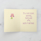 Dochter 2e Verjaardag Uil Roze en Paarse Kaart (Binnen)