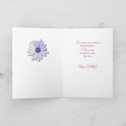 Dochter 32e verjaardag op roze en Paars Kaart (Binnen)