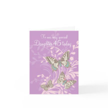 Dochter 45ste verjaardag vlinders kaart