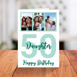 Dochter 50th Birthday Modern Script Photo Collage Kaart<br><div class="desc">Maak een glimlach op een gezicht met deze gepersonaliseerde 50e verjaardag moderne fotocollage kaart voor je dochter. - Klik gewoon om dit ontwerp te personaliseren 🔥 Mijn beloften - Dit ontwerp is uniek en is ontworpen met u in het achterhoofd 🙏 Bedankt voor het ondersteunen van mijn kleine bedrijf -...</div>