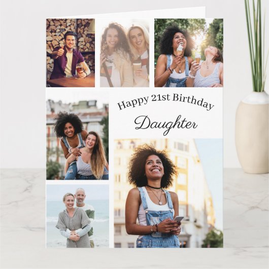 Dochter 6 Foto collage Elke grote leeftijd Kaart (Voorkant)
