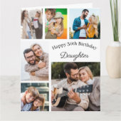 Dochter 6 Foto Collage Elke leeftijd Happy Birthda Kaart (Voorkant)