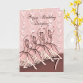 Dochter 7 jaar oud, een ballerina verjaardagskaart kaart (Gele Bloem)