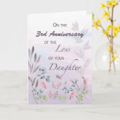 Dochter Aangepast Jaar 3e Jubileum van Verlies Kaart (Gele Bloem)