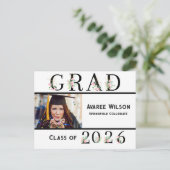 Dochter Afstuderen Middelbare School Briefkaart (Staand voorkant)