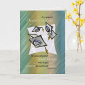 Dochter, Afstuderen Petten in de lucht, gefelicite Kaart (Gele Bloem)