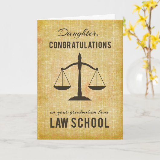 Dochter, Afstuderen rechtenschool gefeliciteerd SC Kaart (Gele Bloem)