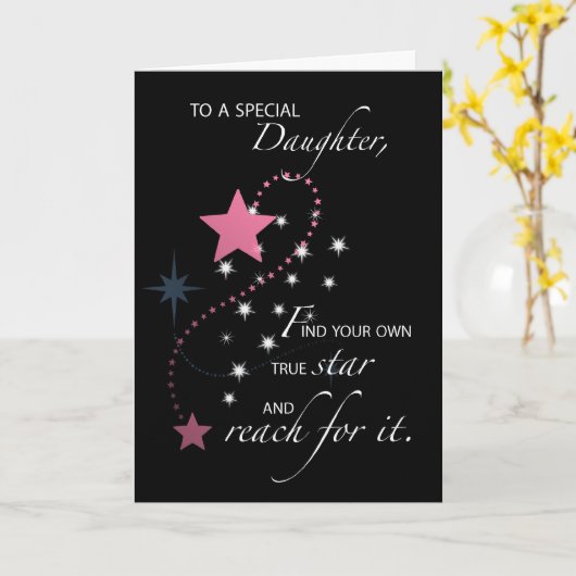 Dochter, Afstuderen ster gefeliciteerd Kaart (Gele Bloem)