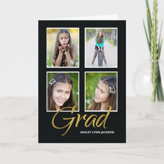 Dochter Afstuderen vier foto  Kaart (Voorkant)