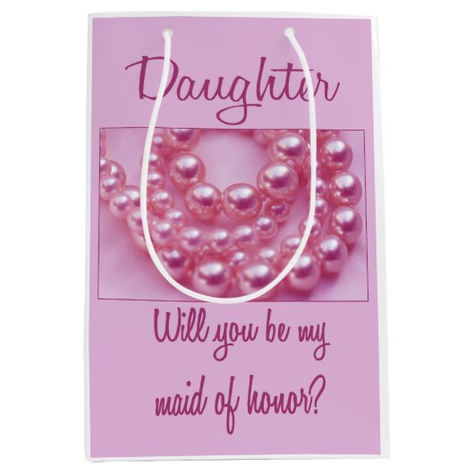 Dochter, alsjeblieft mijn Maid of Honor? Medium Cadeauzakje (Voorkant)