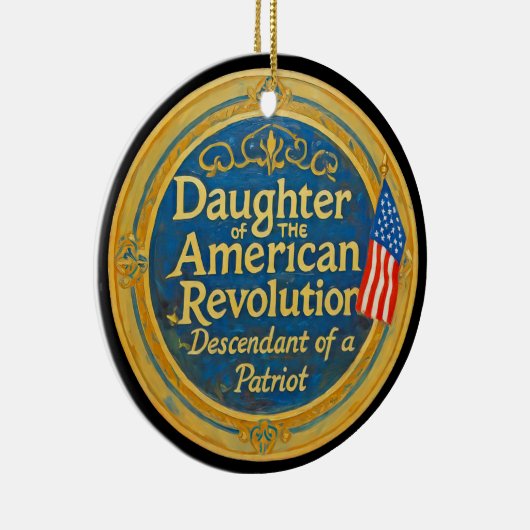 Dochter Amerikaanse Revolutie Afstammeling Patriot Keramisch Ornament (Rechts)