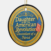 Dochter Amerikaanse Revolutie Afstammeling Patriot Keramisch Ornament (Links)