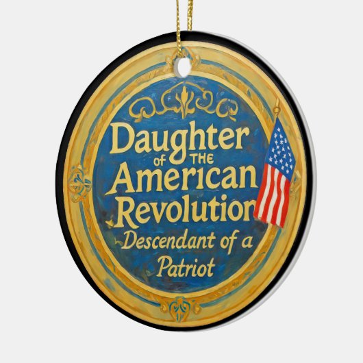 Dochter Amerikaanse Revolutie Afstammeling Patriot Keramisch Ornament (Links)