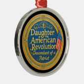 Dochter Amerikaanse Revolutie Afstammeling Patriot Metalen Ornament (Rechts)