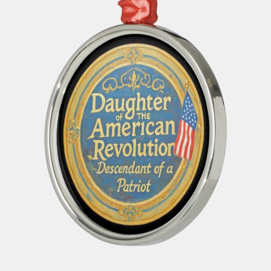 Dochter Amerikaanse Revolutie Afstammeling Patriot Metalen Ornament (Links)