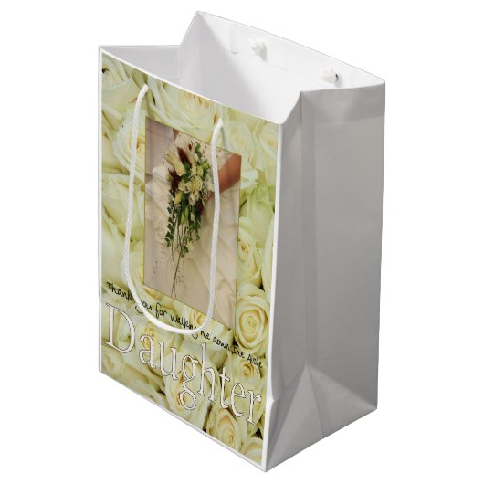 Dochter Bedankt dat je me naar het altaar begeleid Medium Cadeauzakje (Voorkant Gekanteld)