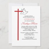 Dochter bevestiging Rode Kruis en Duif op Wit Kaart (Voorkant)