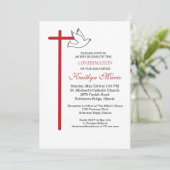 Dochter bevestiging Rode Kruis en Duif op Wit Kaart (Staand voorkant)