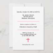 Dochter bevestiging rood met duif uitnodiging (Achterkant)