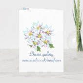 Dochter, Bridesmaid, witte jurk op blauwe uitnodig (Achterkant)