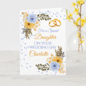 Dochter Bruid Trouwdag Bloemen Gefeliciteerd Kaart (Gele Bloem)