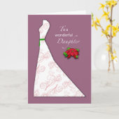 Dochter Bruids Lila Kerstmis Douche Silhouet Kaart (Gele Bloem)