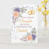 Dochter Bruiloft Dag Bloemen Pioen Gefeliciteerd Kaart (Gele Bloem)