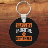 Dochter Daar Basketbal Trots Baller Mam Papa Sleutelhanger (Voorkant)