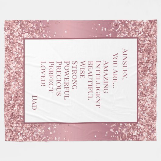 Dochter die je amuseert fleece deken (Voorkant (Horizontaal))