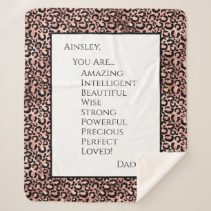 Dochter die je geweldig vindt sherpa deken